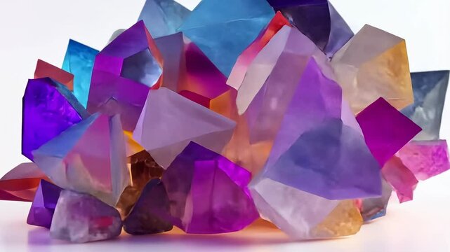 A mesmerizing arrangement of colorful crystals creates a captivating visual spectacle