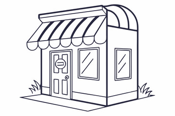Minimal Store Awning with Small Door