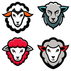 Naklejka premium Sheep head mascot logo design vector