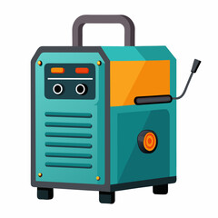 Welding Machine Outline Drawing With Cables And Accessories Illustration Vector