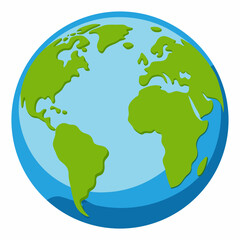 Illustration Of Planet Earth Showing Continents And Oceans Graphic Element