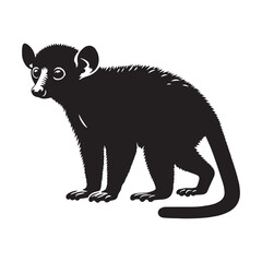 Versatile aye-aye silhouette vector ideal for scalable digital artwork, logos, and branding applications – aye-aye silhouette – aye-aye vector – aye-aye illustration – silhouette of aye-aye

