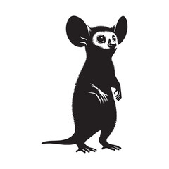 Creative aye-aye silhouette vector ideal for professional branding, websites, and digital design projects – aye-aye silhouette – aye-aye vector – aye-aye illustration – silhouette of aye-aye

