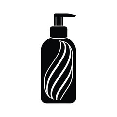 hair mousse bottle icon silhouette vector illustration