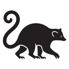 Unique aye-aye silhouette vector perfect for use in digital art, marketing materials, and logo applications – aye-aye silhouette – aye-aye vector – aye-aye illustration – silhouette of aye-aye

