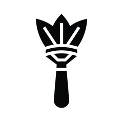 kabuki brush icon silhouette vector illustration