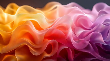 Obraz premium Colorful fabric waves, close-up texture, studio shot, abstract background, design element