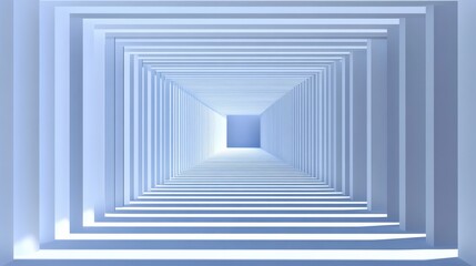 Obraz premium Abstract Light Blue Tunnel Perspective