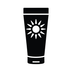 sunscreen tube icon silhouette vector illustration