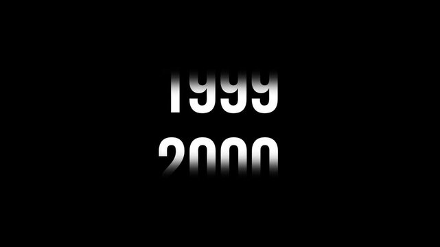 Year 1980 to 2001 transition in black background