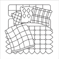 Comfy Patterns Coloring Pages for Adults and Kids, Bold and Easy Coloring Page, Simple and Big Designs, Line Art Victor Illustration, Black and White 