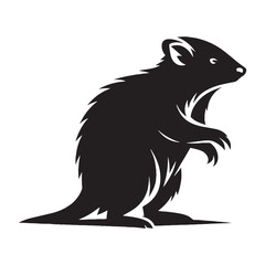 Technical bandicoot silhouette vector for pixel-perfect graphics – bandicoot silhouette – bandicoot vector – bandicoot illustration – silhouette of bandicoot


