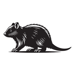 Ultra-clean bandicoot silhouette vector for print and web – bandicoot silhouette – bandicoot vector – bandicoot illustration – silhouette of bandicoot

