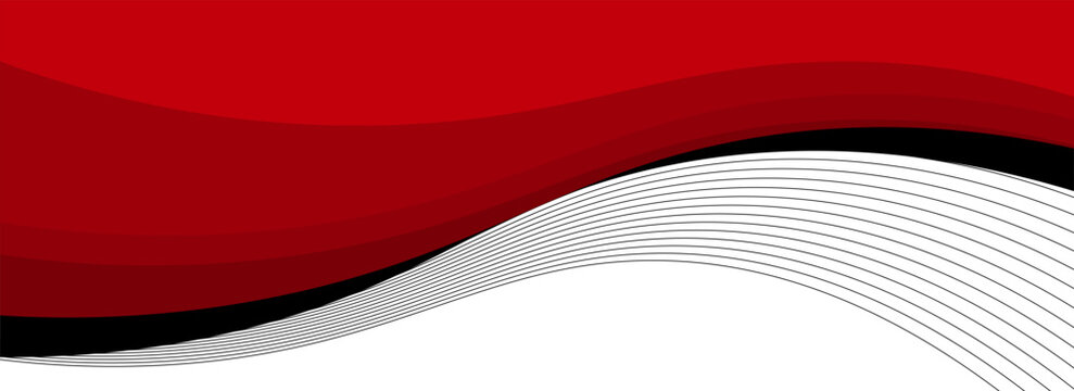 Vector red line background curve element with white space for text and message design, overlapping layers, vecto.