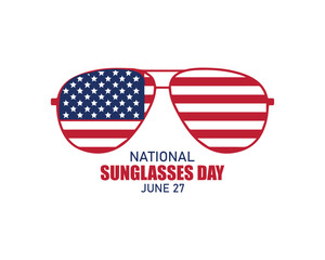 National Sunglasses day card, vector illustration.
