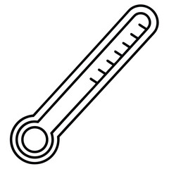 Thermometer line art vector isolated on white background