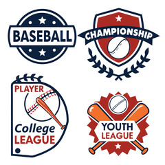 Baseball League Championship Logos Set