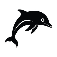 dolphin stencil icon vector illustration