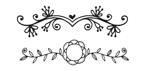 Obraz premium Set Hand drawn wedding album ornaments