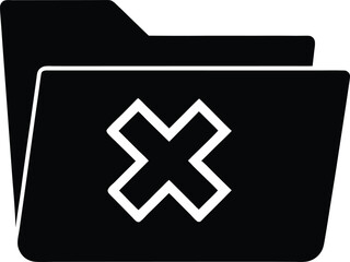 Obraz premium vector black folder icon on white background