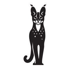 Corporate-friendly serval silhouette vector structured for professional presentations – serval silhouette – serval vector – serval illustration – silhouette of serval

