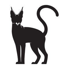 Versatile serval silhouette vector perfect for cross-platform branding consistency – serval silhouette – serval vector – serval illustration – silhouette of serval

