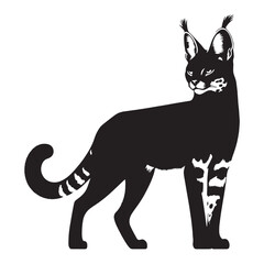 Executive-grade serval silhouette vector optimized for corporate stationery and reports – serval silhouette – serval vector – serval illustration – silhouette of serval

