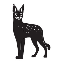 Sleek minimalist serval silhouette vector tailored for modern UI and app assets – serval silhouette – serval vector – serval illustration – silhouette of serval

