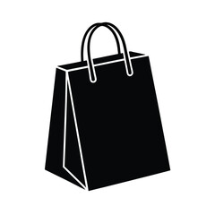shopping bag stencil icon vector illustration
