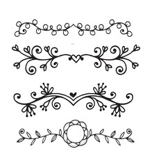 Set Hand drawn wedding album ornaments