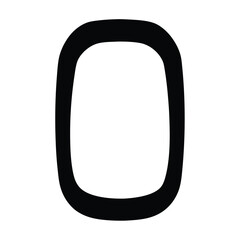 Abstract shape featuring a thick, rounded rectangle in bold black lines