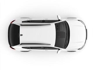 A white car viewed from directly above