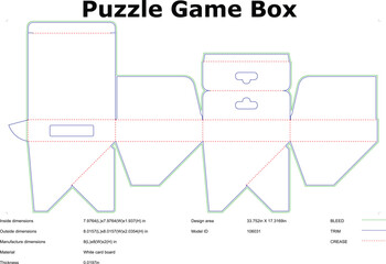 Puzzle Game Box Die Cut Template Design For Packaging Prototyping And Production