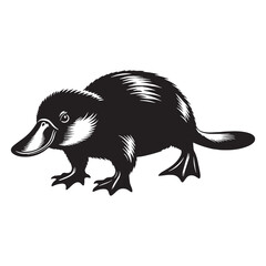 High-performance platypus silhouette vector ready for rapid-prototyping workflows – platypus silhouette – platypus vector – platypus illustration – silhouette of platypus

