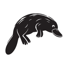 Corporate-friendly platypus silhouette vector structured for professional presentations – platypus silhouette – platypus vector – platypus illustration – silhouette of platypus

