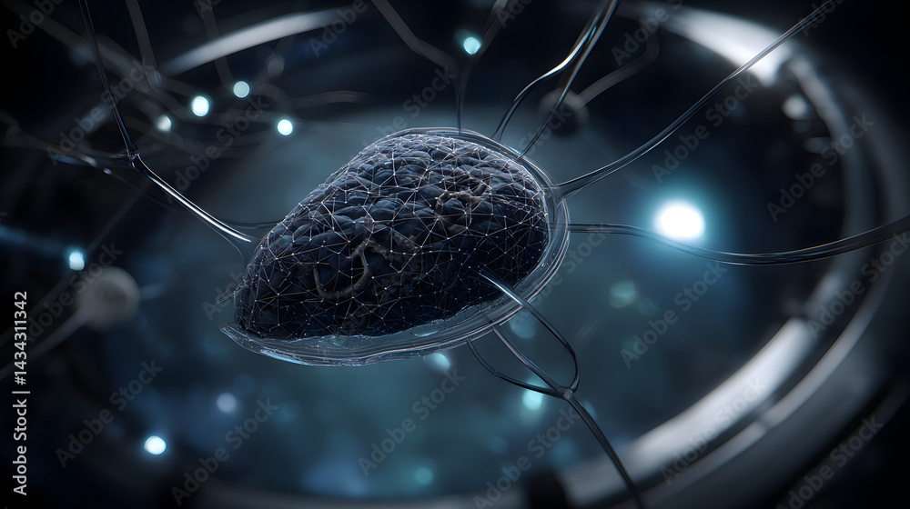Poster scientific neuronal circuitry: a detailed exploration of interconnected neuronal pathways and neural