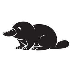 Ultra-clean platypus silhouette vector engineered for high-resolution digital and print media – platypus silhouette – platypus vector – platypus illustration – silhouette of platypus

