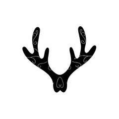 creative Silhouette Reindeer Horn Icon Vector Illustration 

