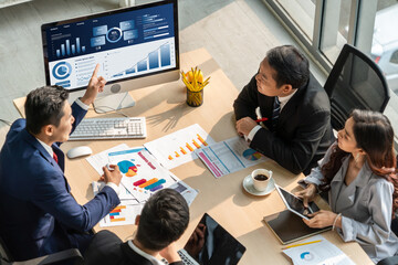 Business data dashboard provide business intelligence analytic for marketing strategy planning...