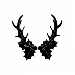 creative Silhouette Reindeer Horn Icon Vector Illustration 

