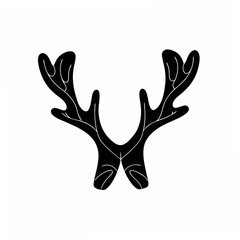 Obraz premium creative Silhouette Reindeer Horn Icon Vector Illustration 