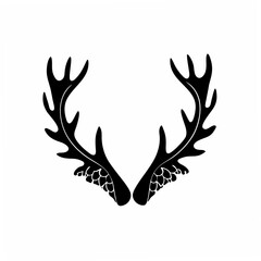 creative Silhouette Reindeer Horn Icon Vector Illustration 
