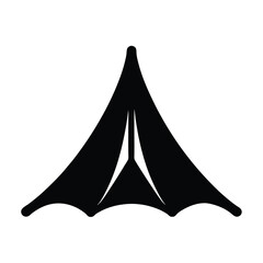 Abstract Black Silhouette of a Structure Resembling a Tent or Membrane Canopy