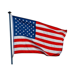 Fototapeta premium A american flag and us independence day flag on PNG background.