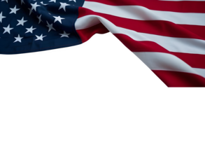 A american flag and us independence day flag on PNG background.