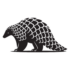 Tailored pangolin silhouette vector formatted for plug-and-play design-toolkit integration – pangolin silhouette – pangolin vector – pangolin illustration – silhouette of pangolin

