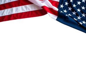A american flag and us independence day flag on PNG background.