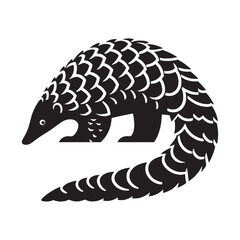 Fototapeta premium Modular pangolin silhouette vector formatted for seamless integration into design systems – pangolin silhouette – pangolin vector – pangolin illustration – silhouette of pangolin