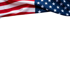 A american flag and us independence day flag on PNG background.