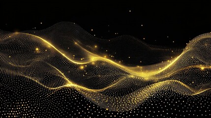 Abstract Gold Wave Particle Design